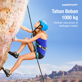 Gambar produk TaffSPORT Tali Paracord Panjat Tebing Climbing Rope Steel Buckle 10mm Panjang 30M - 24KN - 3