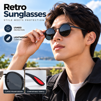 ELB Kacamata Hitam Retro Outdoor Sunglasses UV Protection Lens - R1025