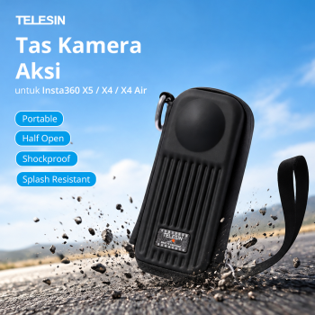 Gambar produk TELESIN Tas Kamera Aksi Portable Carrying Case for Insta360 X5/X4 /Air - S6-PRC-30BK-TIS
