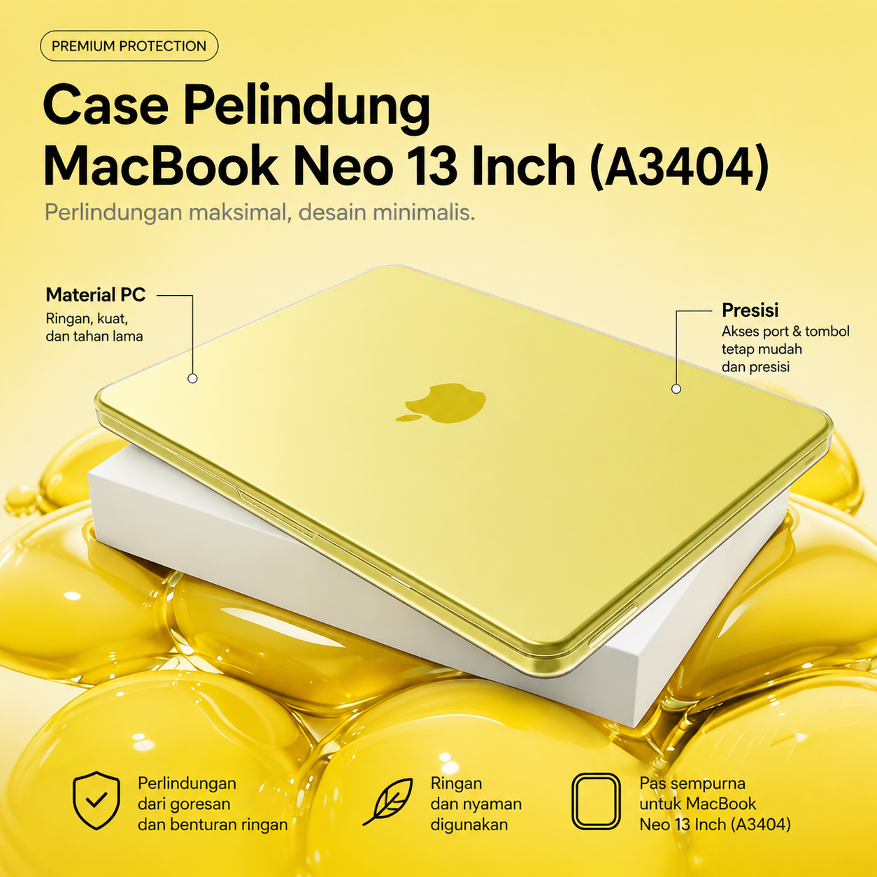 Gambar produk WCOVE Crystal Case Pelindung Laptop Cover MacBook Neo A18 13 Inch - A3404 - Utama