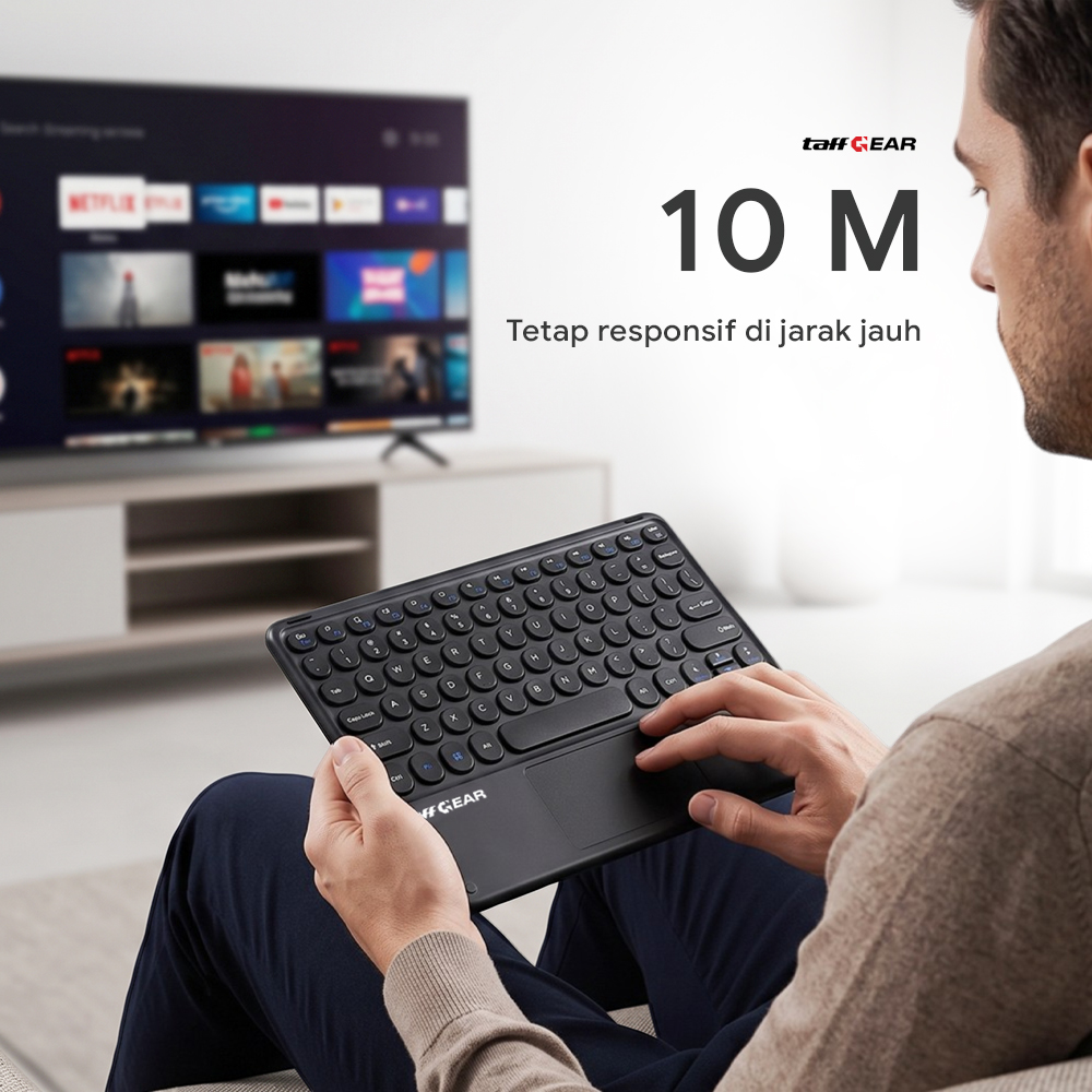 Gambar produk TaffGEAR Keyboard Wireless Mini Bluetooth 3.0 Touchpad Silent Click - GD433 - 3