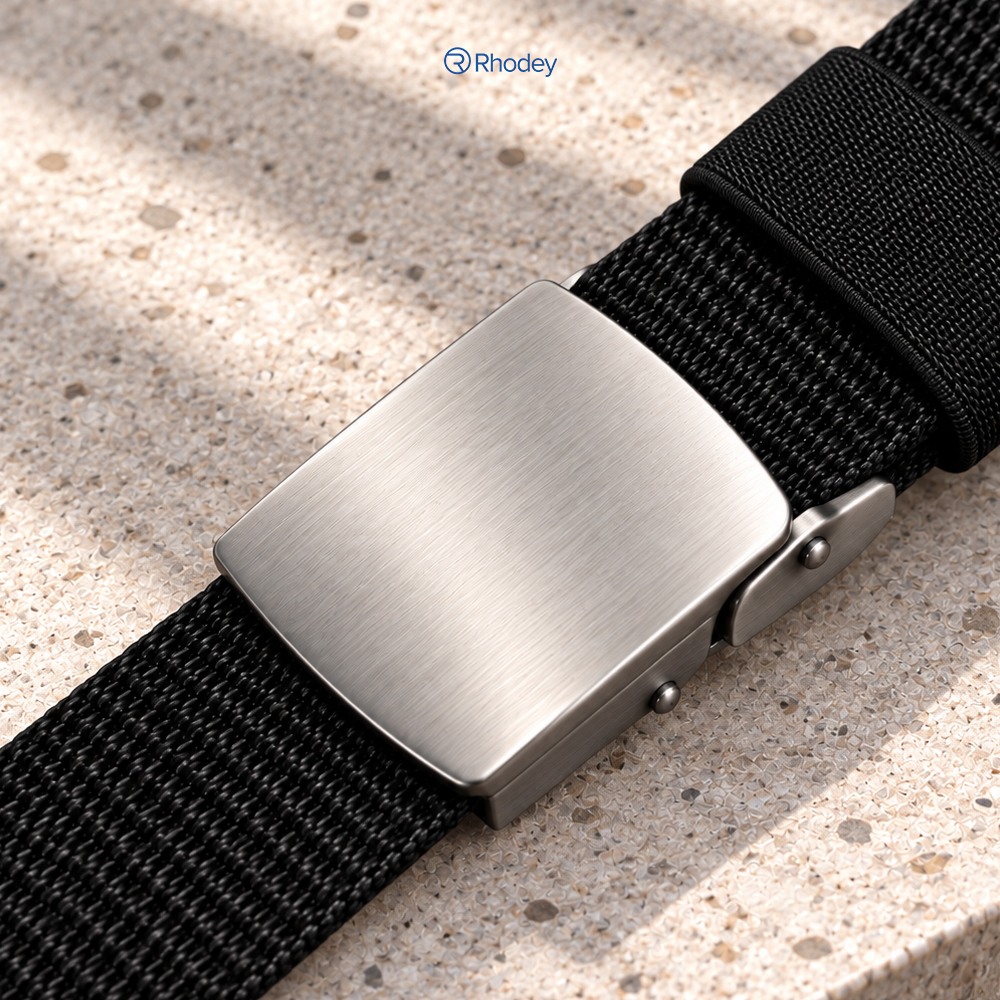 Gambar produk Rhodey Gesper Tali Ikat Pinggang Pria Canvas Stylish Buckle Belt 120cm - MU071 - 7