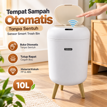 FEIDASH Tempat Sampah Otomatis Tanpa Sentuh Sensor Smart Trash Bin 10L - CR-10