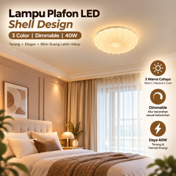 SQUSMAY Lampu Plafon LED Shell Dimmable 3 Color 40W - S-9269