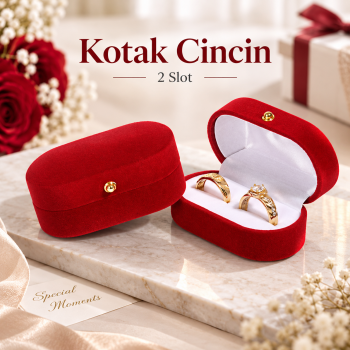Gambar produk CUICA Kotak Cincin Double Ring Box Display Fleece Jewelry Case - PK310