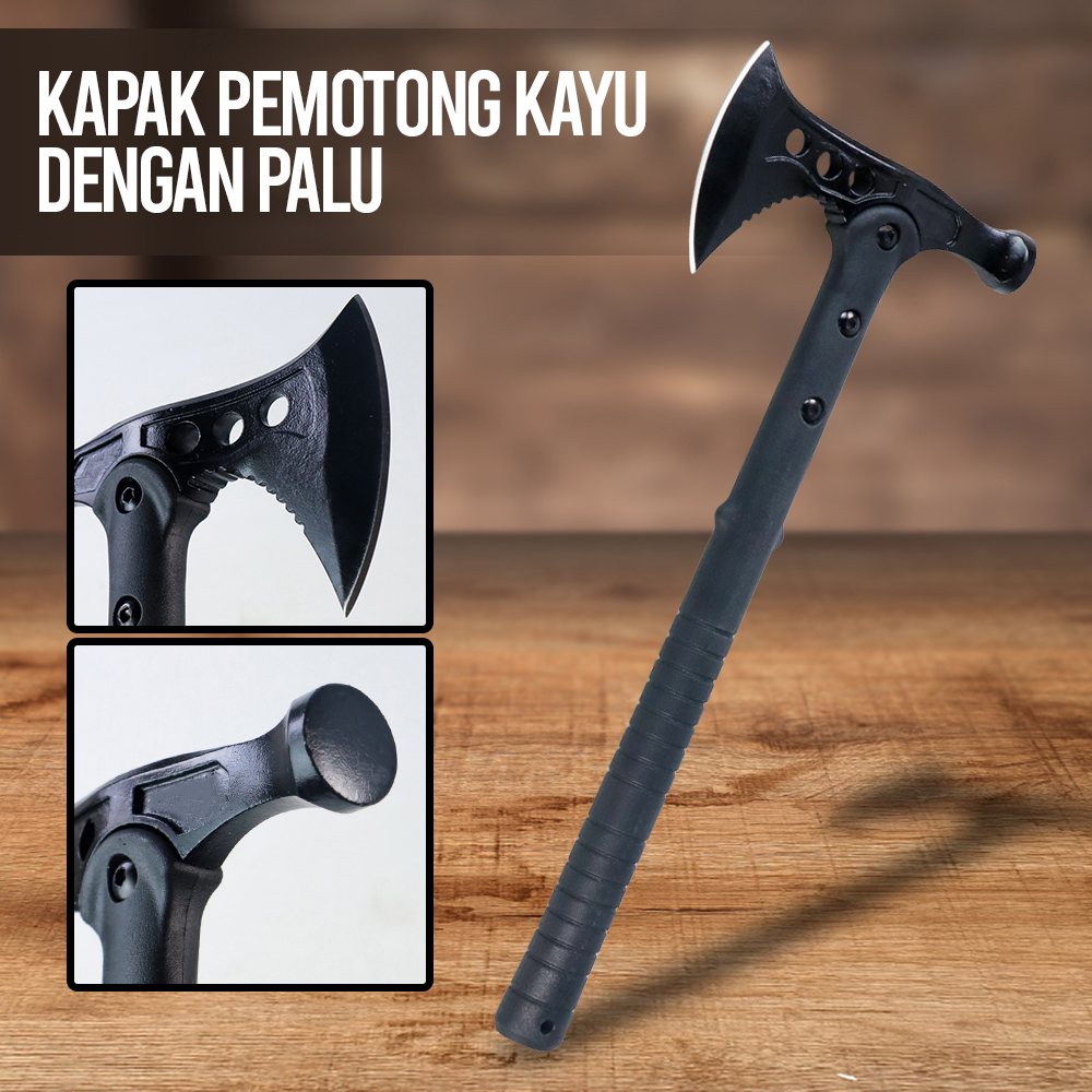 Gambar produk SHOOTEY Kapak Pemotong Kayu dengan Palu 2in1 Anti Slip Aluminium Alloy - JHD-A018 - Utama