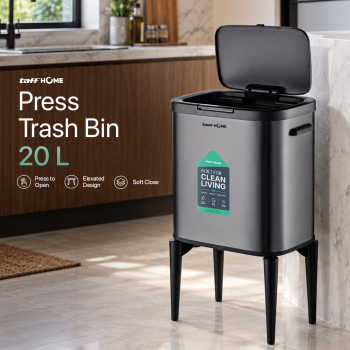 Gambar produk TaffHOME Tempat Sampah Tekan Press Trash Bin Quick Opening with Legs 20L - T40