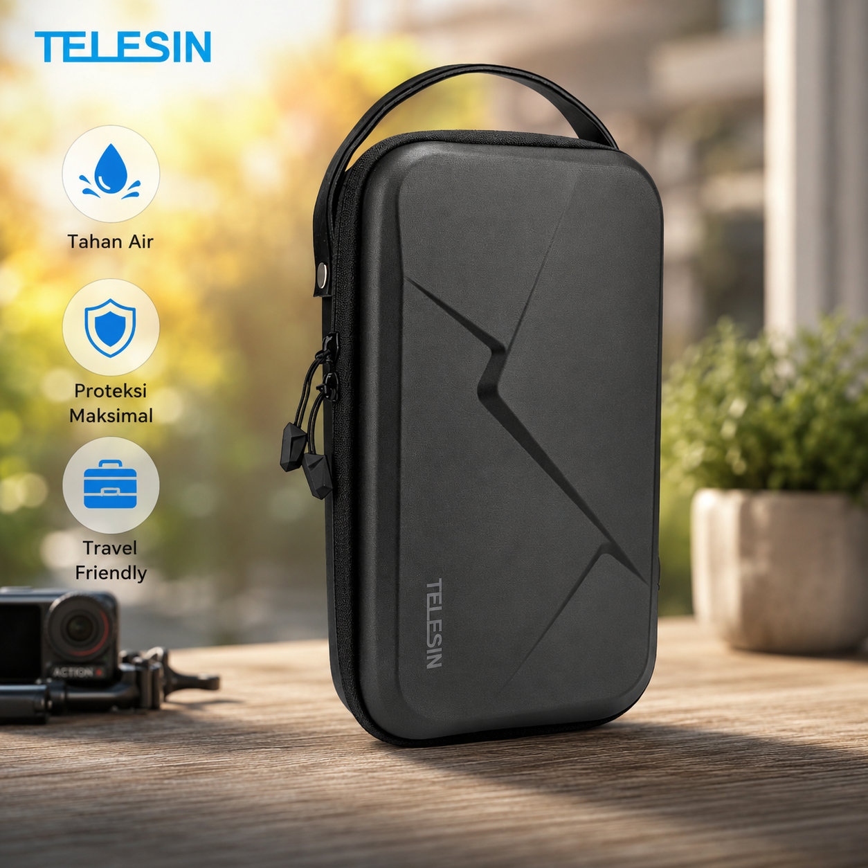 Gambar produk TELESIN Tas Kamera GoPro DJI Osmo Action Cam Organizer Protective Bag - GP-PRC-278 - Utama