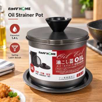 TaffHOME Tempat Saringan Minyak Oil Strainer Pot Stainless Steel 1.4L - G2103