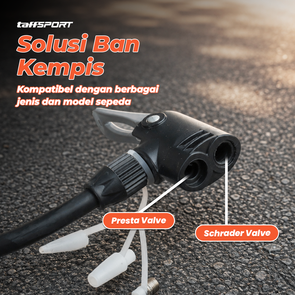 Gambar produk TaffSPORT Pompa Sepeda Portable Light Mini Floor Pump 160 PSI - PM50 - 3