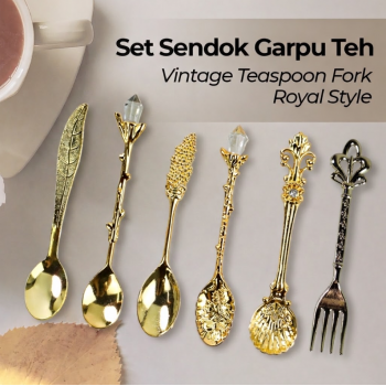 JYC Sendok Garpu Teh Dessert Vintage Royal Style Spoon Stainless Steel - LTA057
