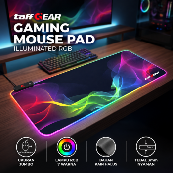 Gambar produk TaffGEAR Mouse Pad Gaming XL Illuminated LED RGB Desk Mat 800x300x3mm - RGB-01