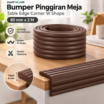 TaffHOME Bumper Pinggiran Meja Table Edge Corner W Shape 80mm 2M - L-8104