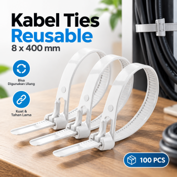 TaffGUARD Kabel Ties Zip Cable Organizer Reusable 8x400mm 100 PCS - NL816
