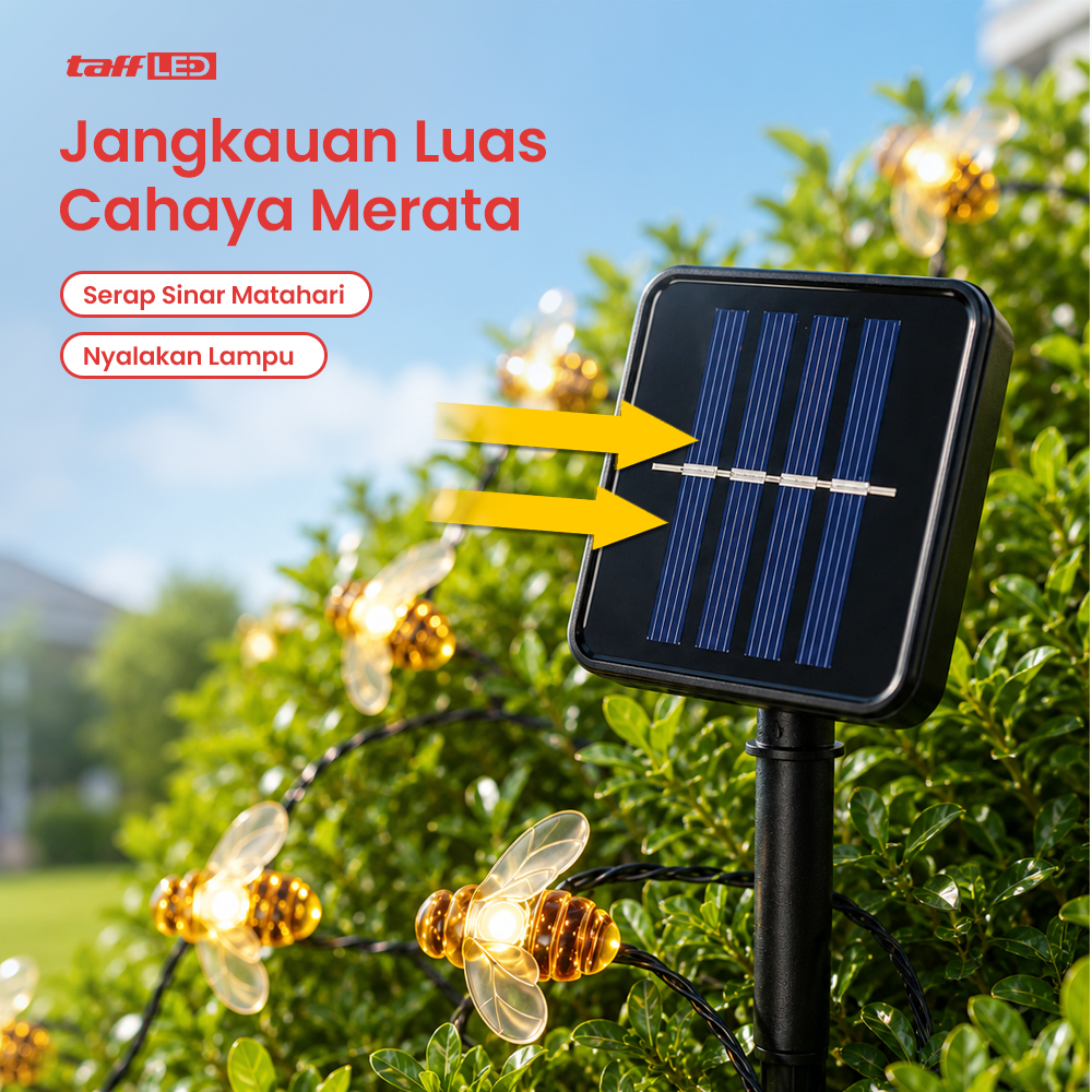 Gambar produk Finether Lampu Taman Outdoor Tancap Lebah Solar Panel IP65 50 LED - BE306 - 3