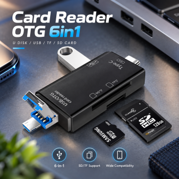 Gambar produk Elough Card Reader OTG 6in1 Type C Micro USB 3.0 SD MicroSD - EL-61