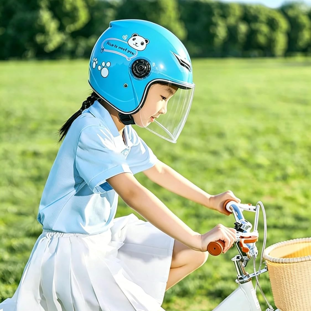 Gambar produk Nouman Helm Anak Half Face Sport Long Visor Motocycle Kids Helmet - 523 - Kemasan