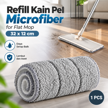 Aurota Refill Kain Pel Lantai Microfiber for Flat Mop 1PCS