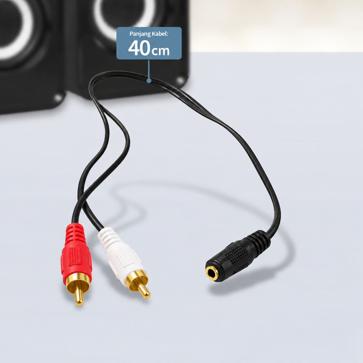 Gambar produk Kabel Adaptor Audio 3.5mm Female ke RCA Male HiFi 40cm - 5