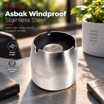 Gambar produk Firetric Asbak Windproof Stainless Steel Portable Ashtray - JL38