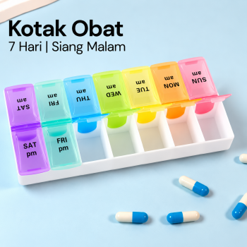 TaffOmicron Kotak Obat 7 Hari Siang Malam Medicine Capsule Storage - FD7