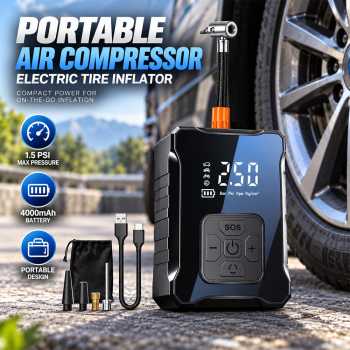 HEAV Pompa Ban Elektrik Portable Air Compressor 1.5 PSI 4000mAh - CX-230