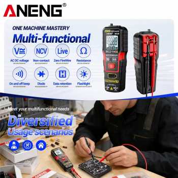 ANENG Digital Multimeter Voltage Tester AC/DC NCV Flash 4000 Counts - M129