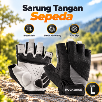 Gambar produk ROCKBROS Sarung Tangan Sepeda Gym Half Finger Gloves Breathable L - TS-35
