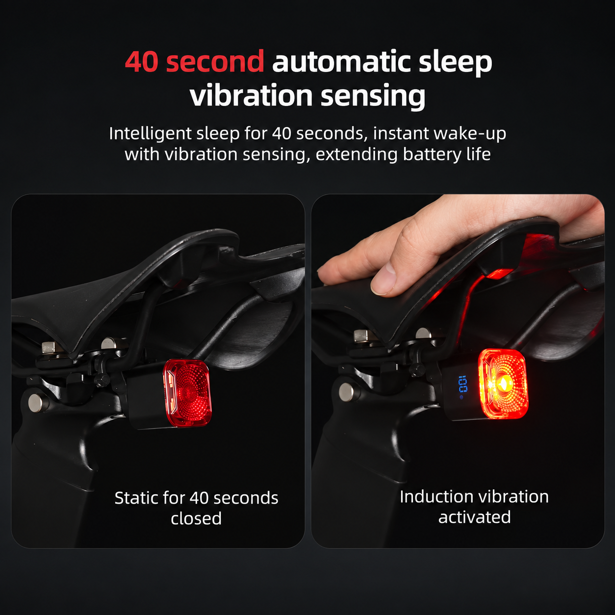 Gambar produk ESLNF Lampu Belakang Sepeda LED Tail Light Brake Sensor 500mAh IP55 - NQY-135 - 1