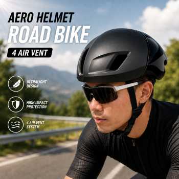 NAPLUD Helm Sepeda Road Bike Ultralight Bicycle Aero Helmet 4 Air Vent - Z35