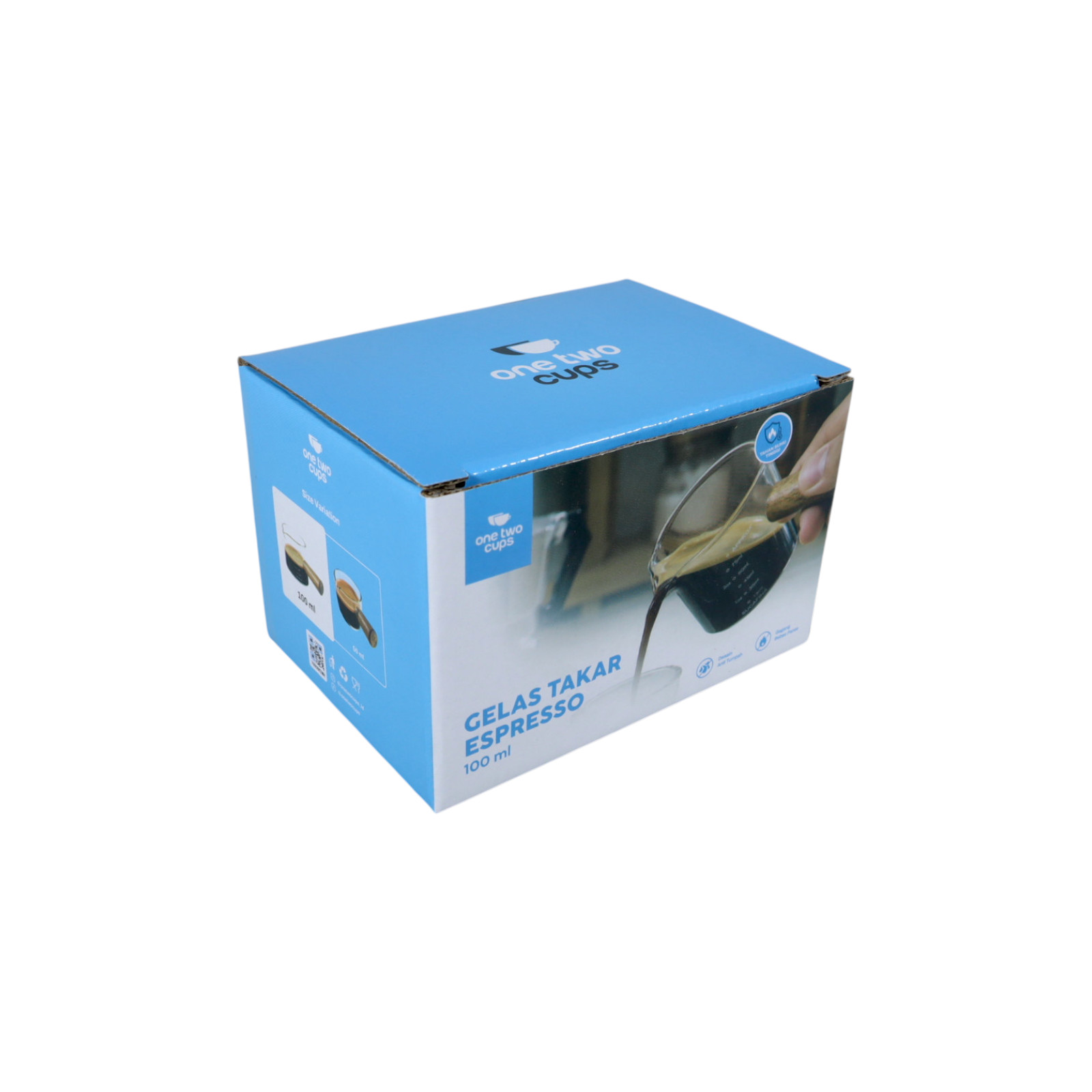 Gambar produk One Two Cups Gelas Takar Espresso Measuring Cup Single Mouth 100ml - S10 - Kemasan