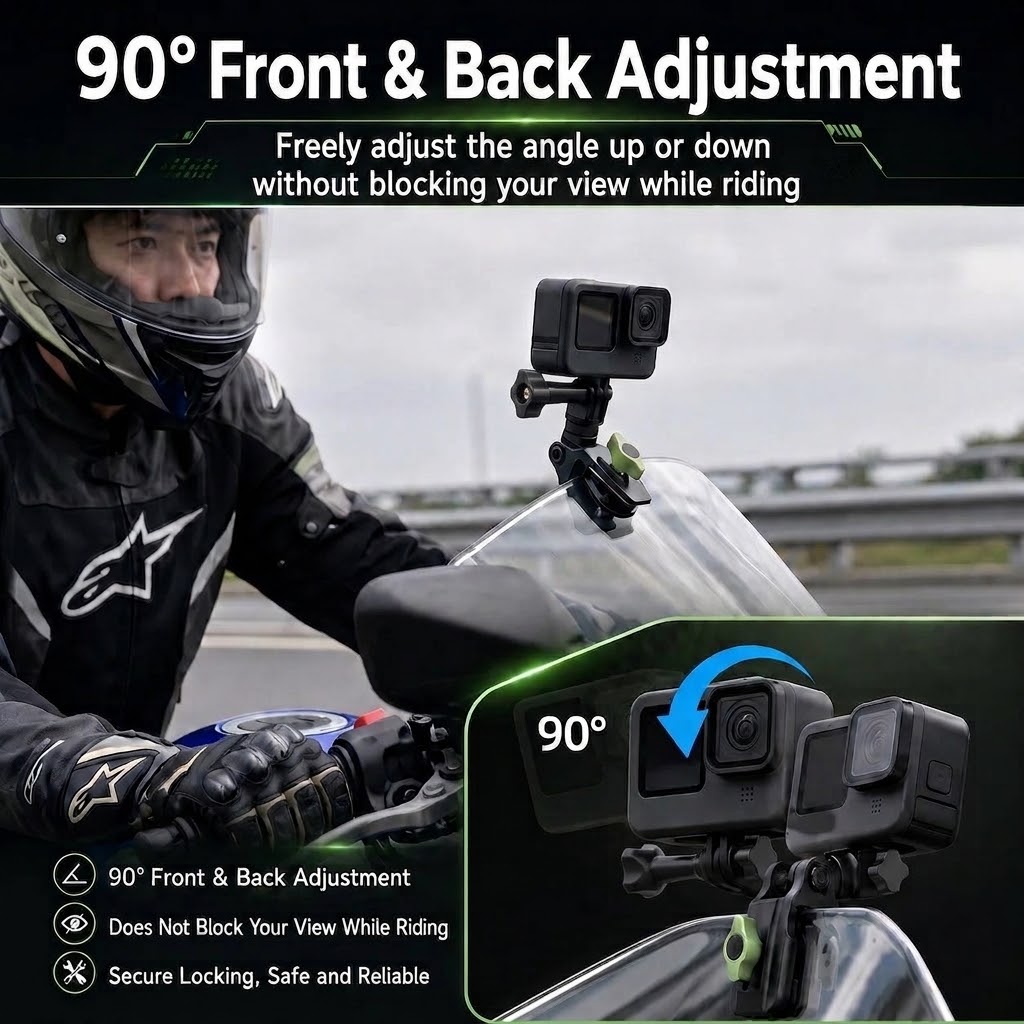 Gambar produk SZKOSTON Windshield Clamp Mount Action Camera Bracket Clip GoPro DJI - ZJ-22 - 2