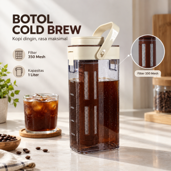 URJ Botol Cold Brew Coffee Maker Filter 350 Mesh with Handle 1L - OD-25