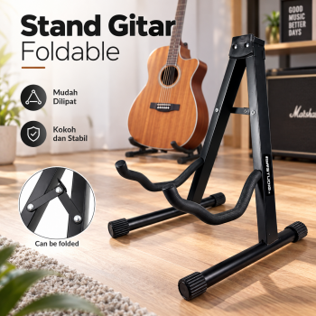 TaffSTUDIO Tripod Stand Gitar Lipat Foldable Guitar Soft Arm Iron - GS-09