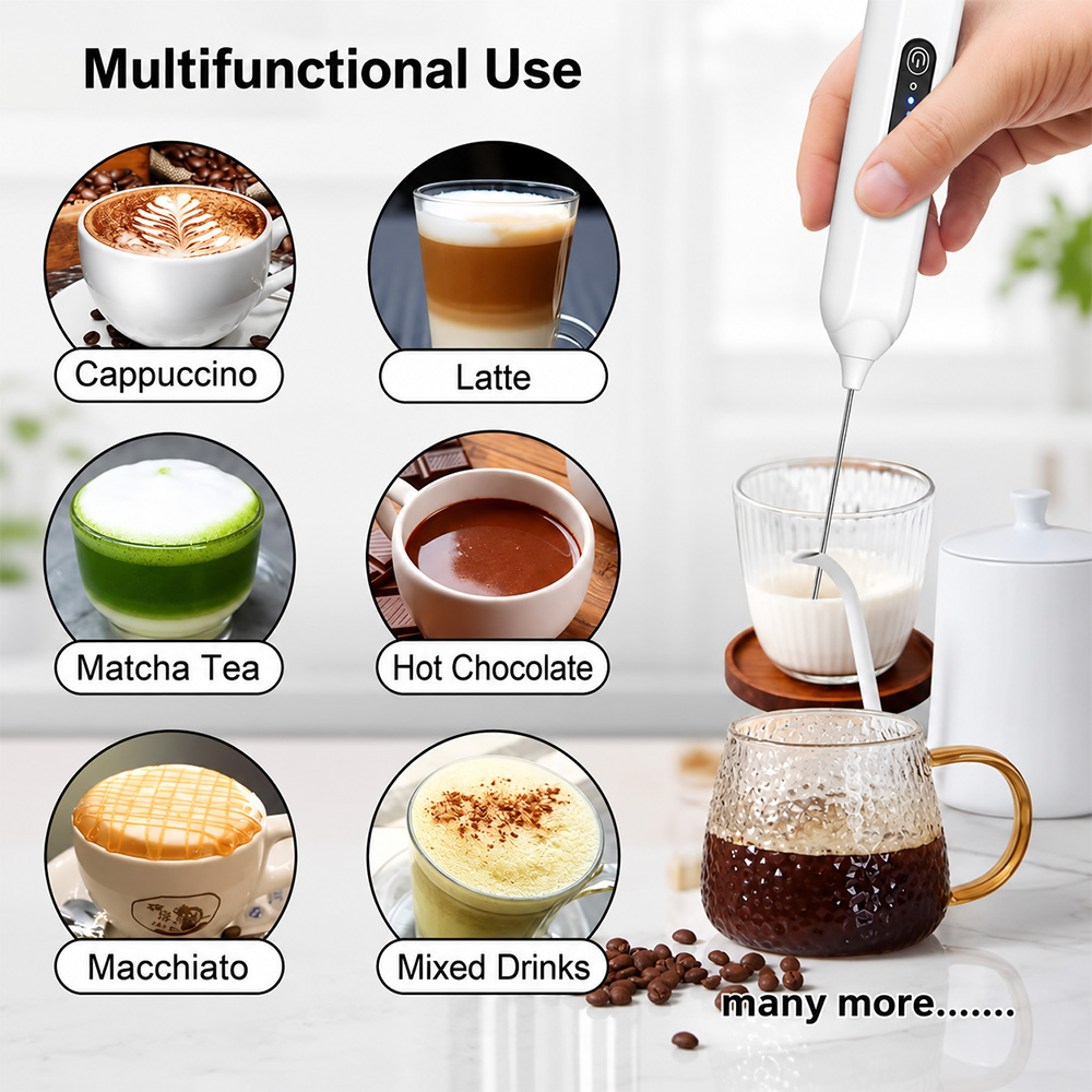Gambar produk Fo Hand Mixer Mini Pengocok Milk Frother 3 Speed 3W 300mAh - D04 - 4