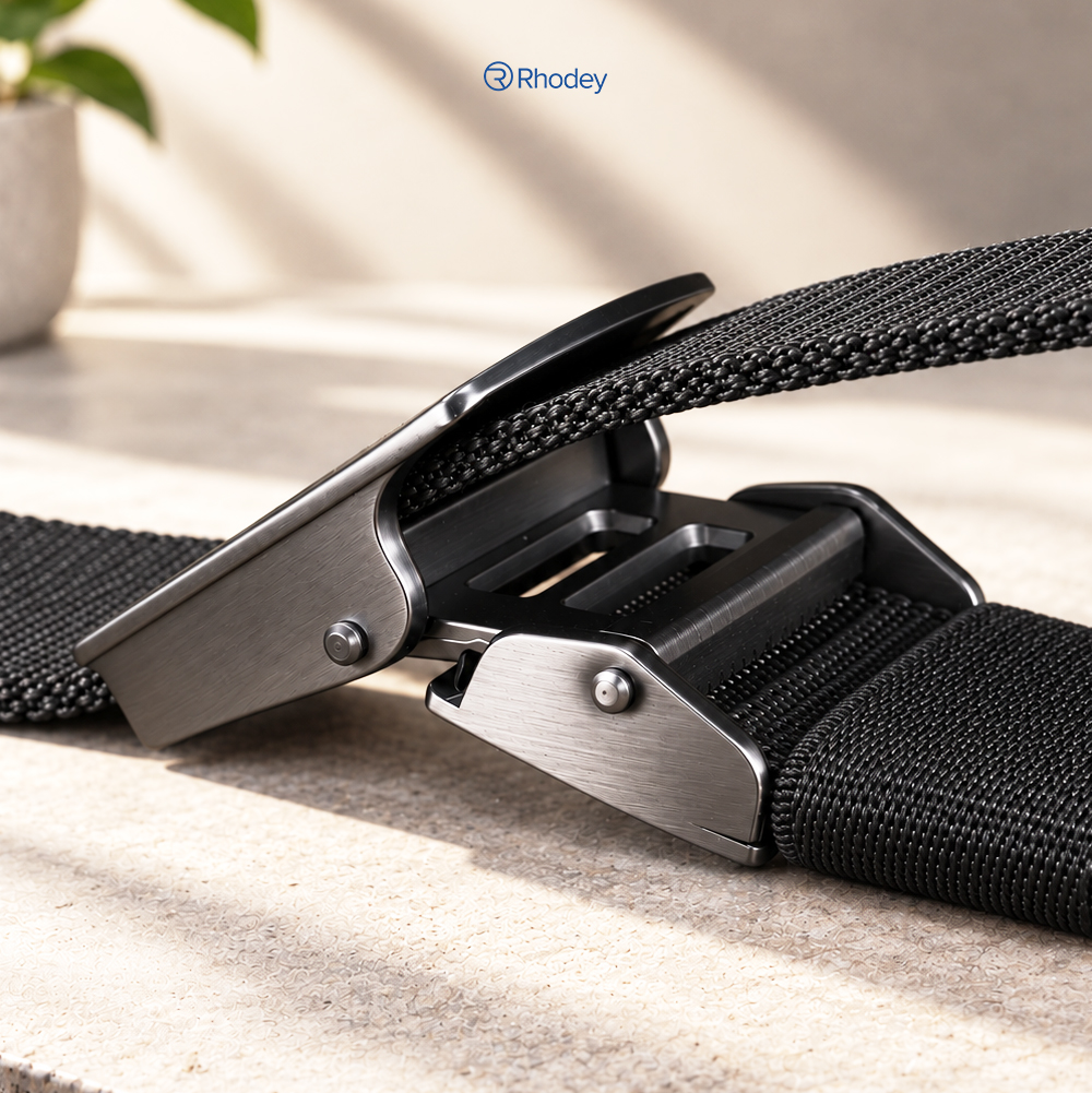 Gambar produk Rhodey Gesper Tali Ikat Pinggang Pria Canvas Stylish Buckle Belt 120cm - MU071 - 4