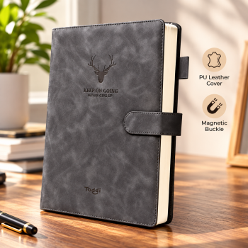 Toddi Buku Catatan Harian Notebook Cover Kulit Magnetic Buckle - CW-04