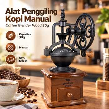 Gambar produk One Two Cups Alat Penggiling Kopi Manual Coffee Grinder Wood 30g - CW85532
