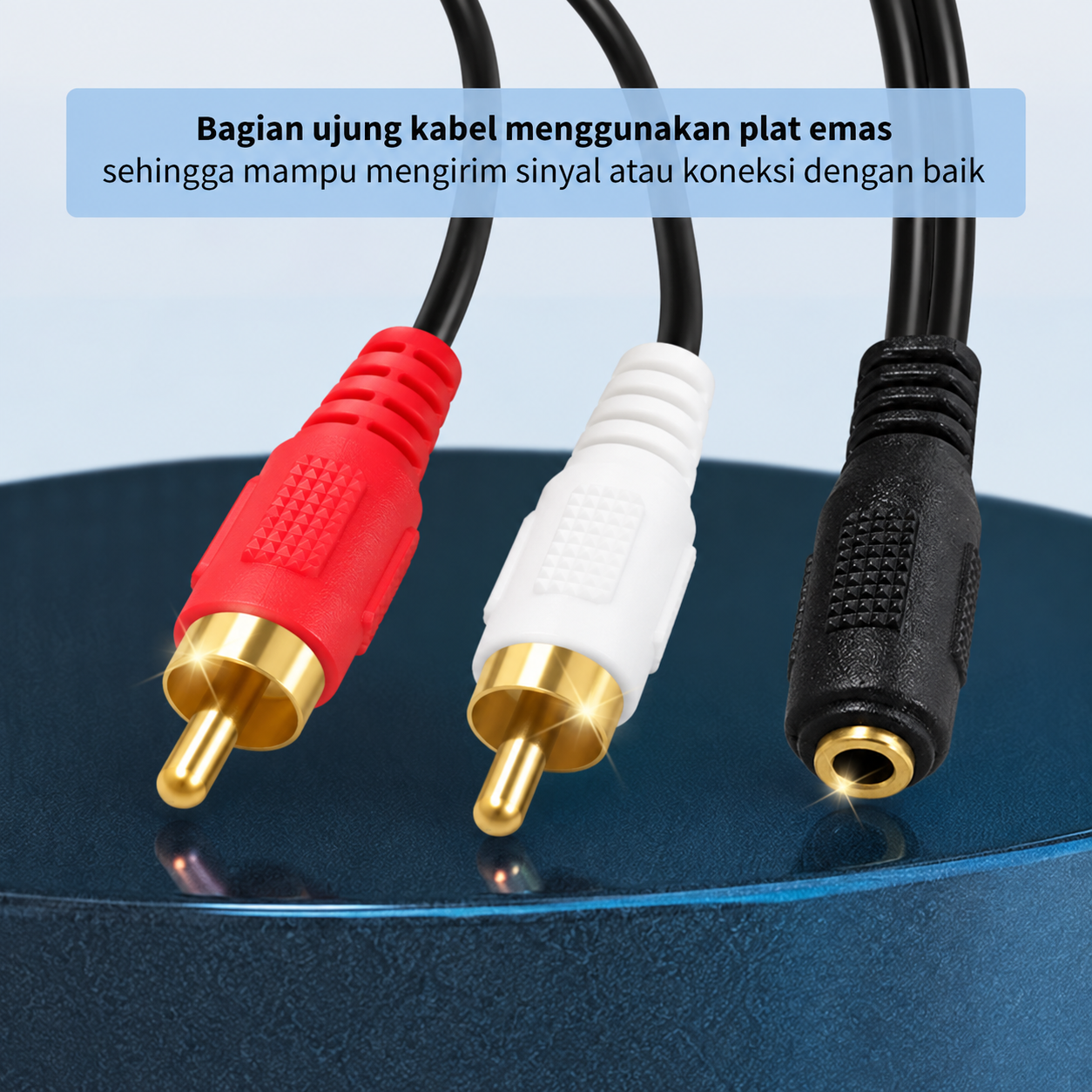Gambar produk Kabel Adaptor Audio 3.5mm Female ke RCA Male HiFi 40cm - 3