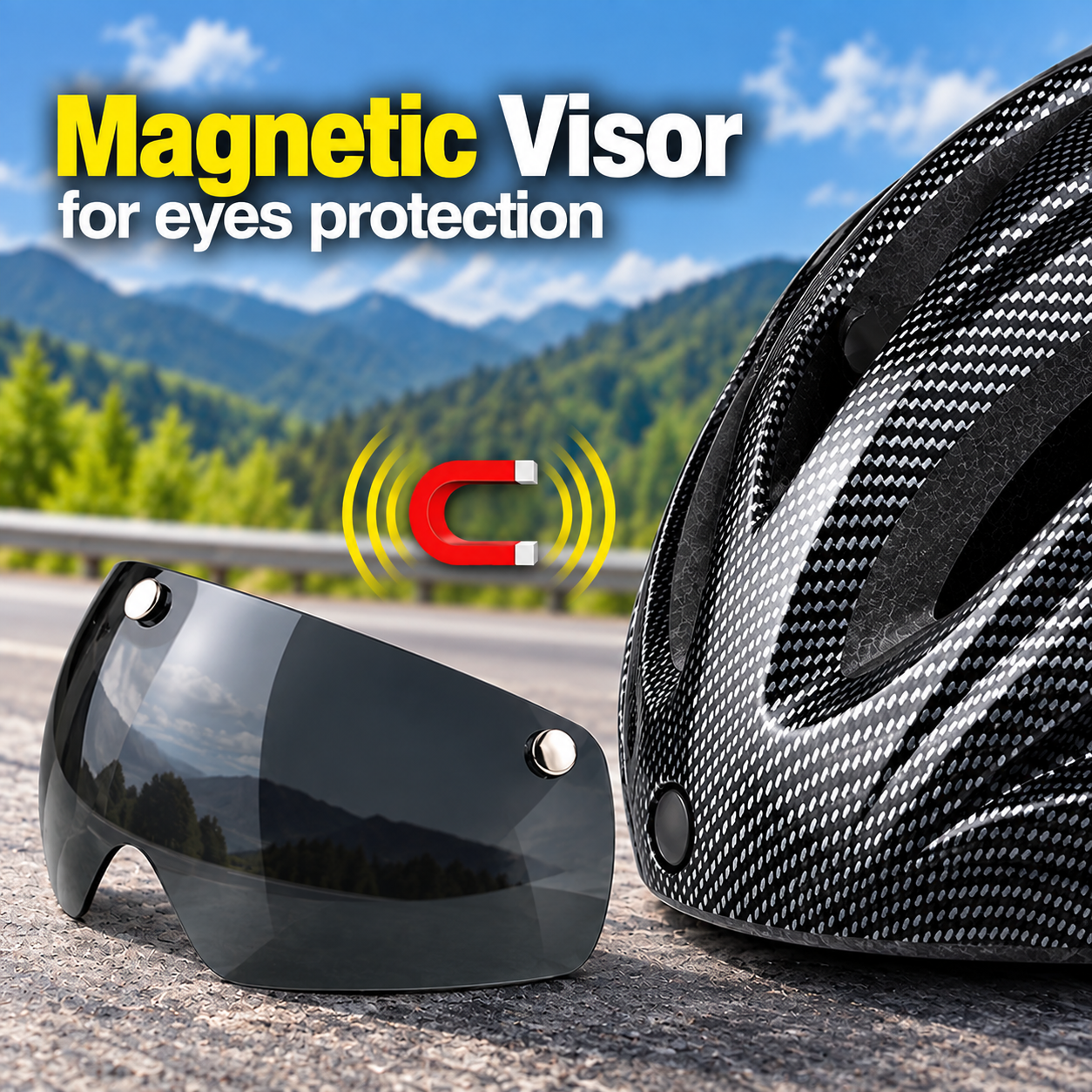 Gambar produk TaffSPORT Helm Sepeda Road Bike Visor Bicycle Helmet 19 Vent - A01-B - 1