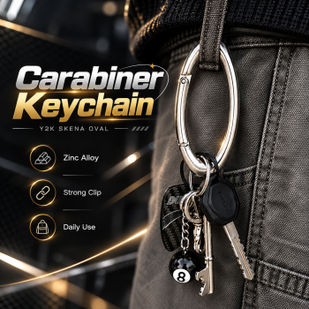 Jiibva Karabiner Carabiner Keychain Gantungan Kunci Y2K Skena Oval - GB6720