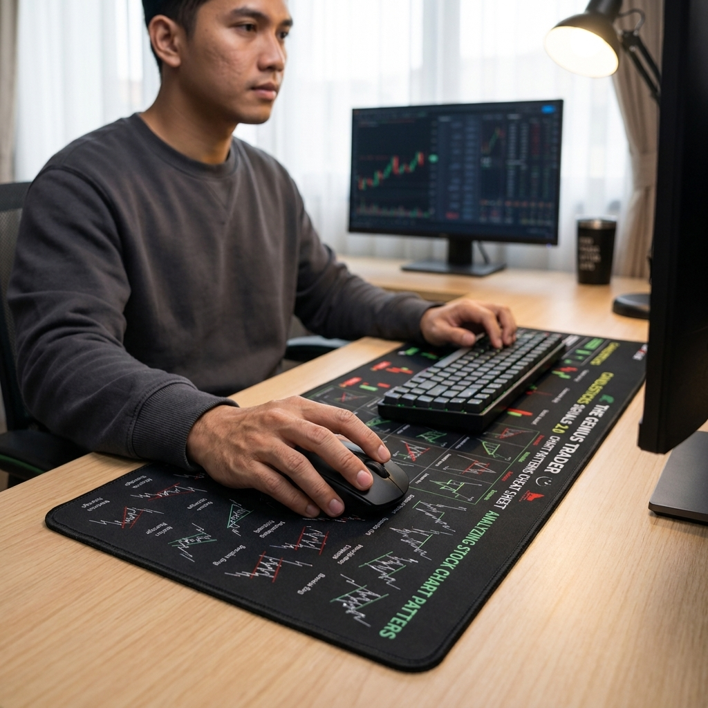 Gambar produk TaffGEAR Mouse Pad Gaming Desk Mat Trading Chart Pattern Anti Slip 400x900x3mm - EC1 - 1