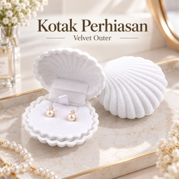 Gambar produk GANZANO Kotak Cincin Kalung Anting Ring Box Shell Pearl Jewelry Case - PK320