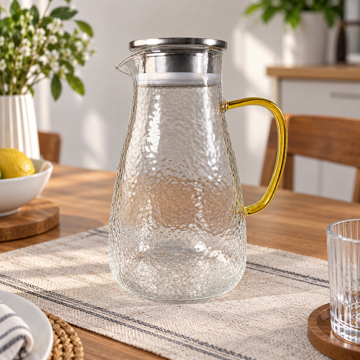 Gambar produk BORREY Teko Pitcher Kaca Tahan Panas Api Borosilicate Glass Water Jug 1.8L - BR-271 - 1