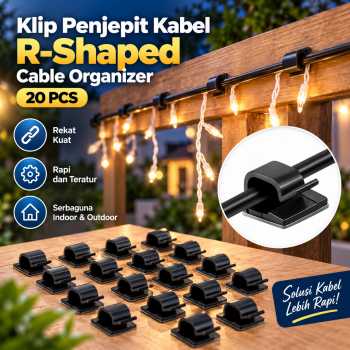 Gambar produk Yocice Klip Penjepit Kabel Tempel R-Shaped Cable Organizer 20 PCS - CC05
