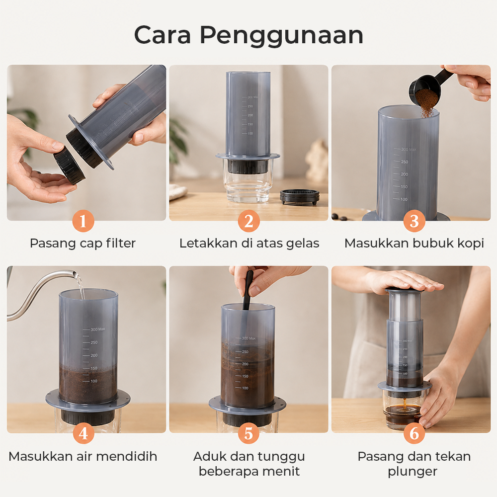 Gambar produk iCafilas Coffee Maker Manual Hand Press Espresso 300ml - 7