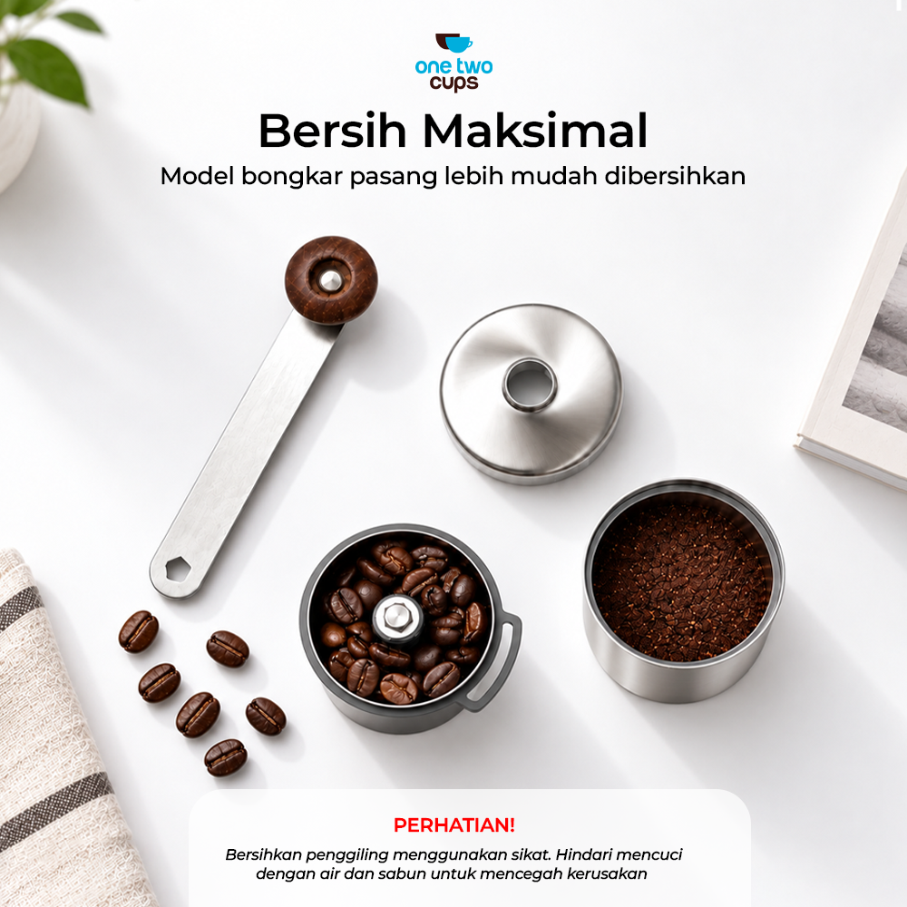 Gambar produk One Two Cups Alat Penggiling Kopi Manual Coffee Grinder Adjustable - ZX-A65 - 5