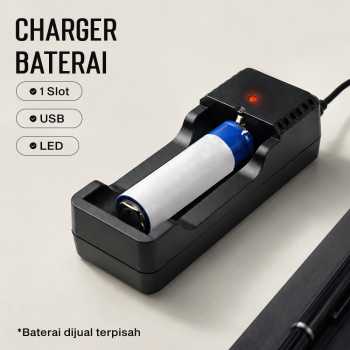 Gambar produk Charger Baterai 1 Slot 18650 26650 16340 14500 Li-Ion Spring Strip - NK-205