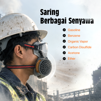 Gambar produk ASL Masker Gas Respirator Full Face with Activated Carbon Filter - 8201 - 2