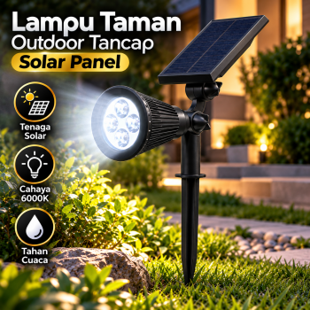 Hyelaer Lampu Taman Outdoor Tancap Solar Panel Cool White 6000K 2 W - TS-G0103